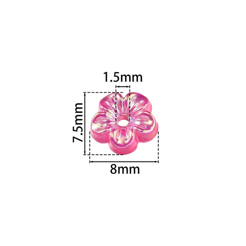 Iridescent Acrylic Flower Beads Five Petal Bead Caps UV Plated Spacer Beads For Handmade DIY Jewelry Bracelet Phone Chain Accessory