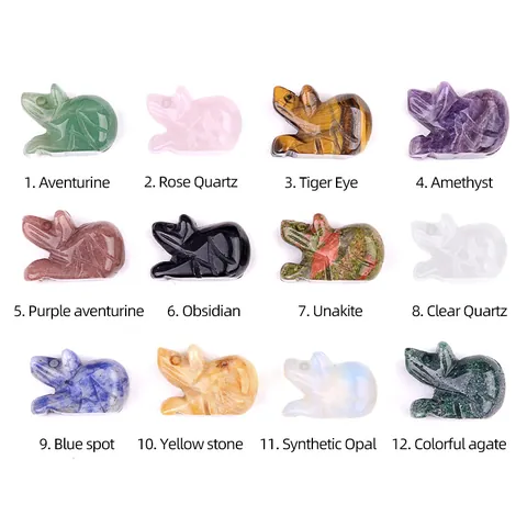 Hand Carved Natural Stone Mouse Figurine Healing Crystal Animal Statue Mini Gemstone Mouse Ornament For Home Office Desk Decor