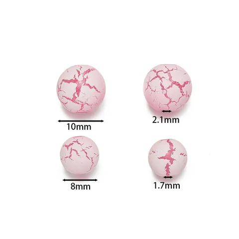 Acryl Crackle Perlen Bunte Runde Lose Perlen Für DIY Armband Halskette Schmuckherstellung Handgefertigtes Kunsthandwerk Schmuckzubehör
