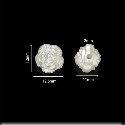 High Glossy ABS Rose Flower Loose Beads 3D Petal Artificial Pearl Luster DIY Bracelet Necklace Jewelry Making Finding Craft Beads