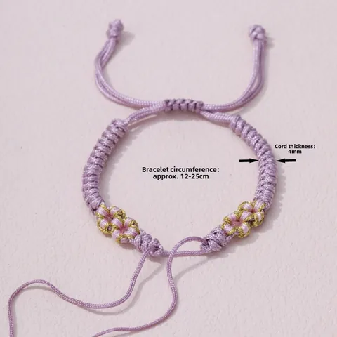 Hand-Woven Peach Blossom Knot Adjustable Cord For DIY Bracelet Making Nylon Thread Colorful Ethnic Style Jewelry Finding For Women