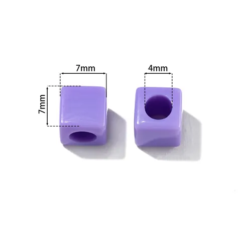 Square Acrylic Loose Beads Macaron Color Large Hole Cube Beads For Handmade DIY Bracelet Necklace Jewelry Making Findings