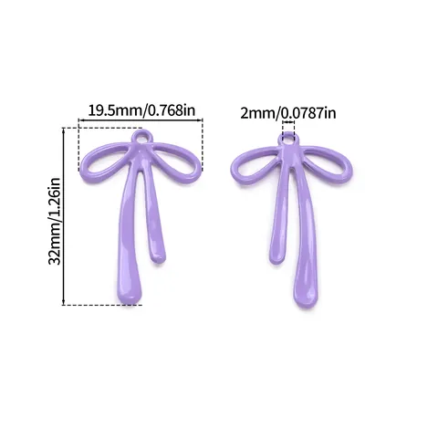 Pendentifs Nœud Papillon en Alliage Laqué Breloques Nœud Couleur Macaron Pour Collier DIY Bracelet Boucle d'Oreille Accessoires de Fabrication de Bijoux Faits à la Main
