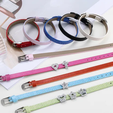 Fashion Adjustable PU Leather Watch Strap With Snake Pattern 8mm Slim Wristband DIY Jewelry Accessories Metal Buckle