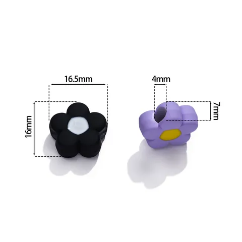 Acrylic Enamel Flower Loose Beads DIY Jewelry Making Supplies Colorful Floral Beads For Bracelet Necklace Handmade Craft