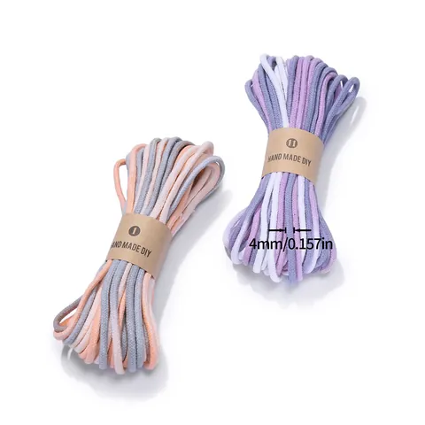 Colorful Cotton Braided Cord Space Dyed Gradient Rope For Handmade DIY Bracelet Keychain Jewelry Making Craft Materials