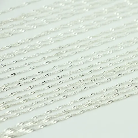 Water Wave Chain With Lobster Clasp Metal Thin Necklace Chain For Jewelry Making Pendant DIY Findings Accessories