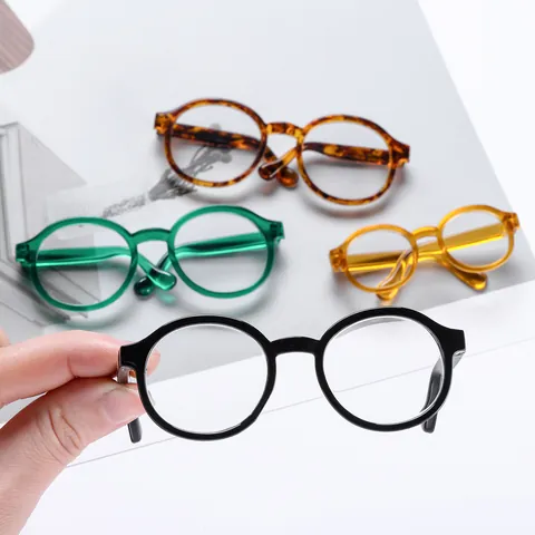 Miniature Round Doll Glasses For Plush Toys Retro Toy Eyeglasses DIY Doll Accessories Multicolored Polycarbonate Lens Decoration Small Large