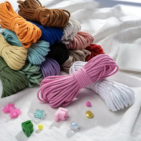 Handmade Braided Cotton Cord For DIY Jewelry Making Hand Rope Phone Chain Bag Pendant Decoration Materials Multi Color Braided Rope