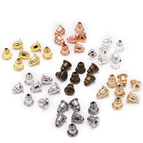 Bullet Shape Alloy Silicone Earring Backs Stoppers DIY Jewelry Making Earrings Findings Findings For Studs Multi Colors Gold Silver Rose Gold Bronze Accessories