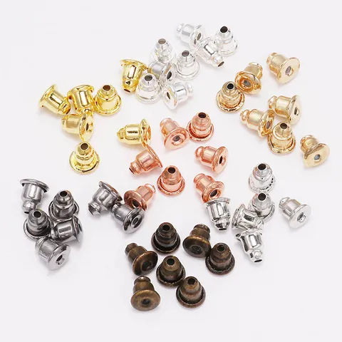 DIY Jewelry Making Metal Earring Backs Bullet Shape Earring Stopper Earnuts Replacement For Earring Studs Iron Material Findings