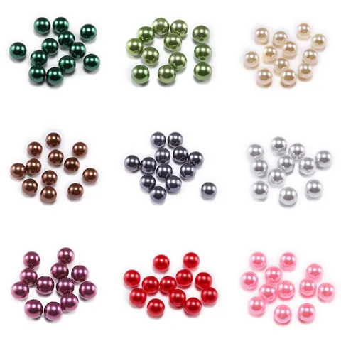 Multi Color ABS Faux Artificial Pearl Beads Round No Hole Candy Colors For DIY Jewelry Making Scrapbooking Clothing Decorating Crafts