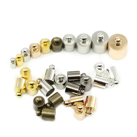 Copper Cord End Caps For Jewelry Making DIY Tassel End Caps Crimp End Covers Multiple Colors Metal Findings For Necklace Bracelet