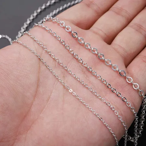 Metal Cable Chain Copper Clad Iron DIY Necklace Findings Jewelry Making Accessory For Bracelet Making Extender Chain