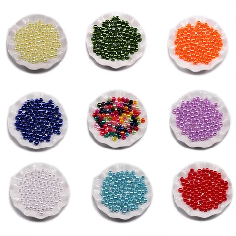 Ronde ABS Imitatie Kunstparel Losse Kralen Met Recht Gat Veelkleurige Plastic Tussenkralen Voor DIY Sieraden Maken Accessoires