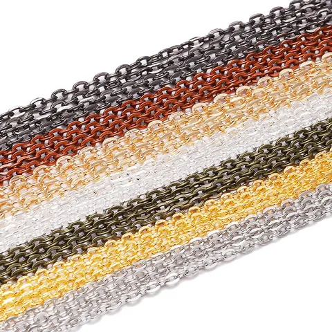 DIY Metal Link Chain For Jewelry Making Copper Iron Cross Chain Handmade Pendant Accessories Vintage Punk Style Decorative Material