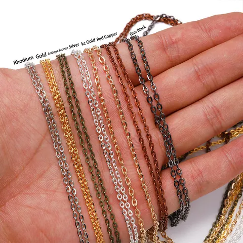 DIY Metal Link Chain For Jewelry Making Copper Iron Cross Chain Handmade Pendant Accessories Vintage Punk Style Decorative Material