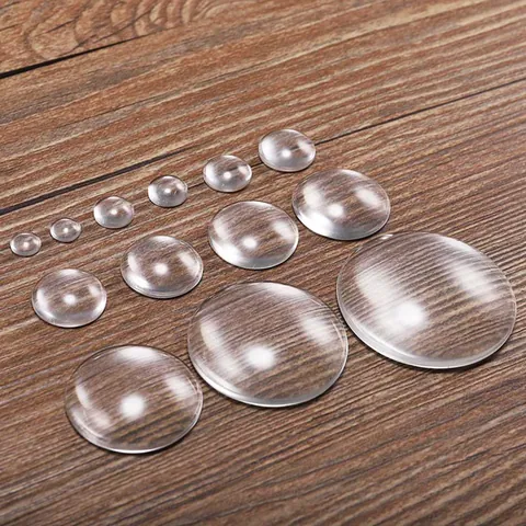 Cabochon in Vetro Rotondo Trasparente Fondo Piatto Cupola Lente d'Ingrandimento per Creazione Gioielli Fai da Te Ciondolo