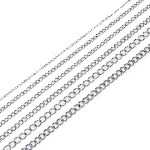 Stainless Steel Flat Round O-Chain For DIY Necklace Jewelry Making Accessories Steel Color Metal Link Chain For Handmade Crafts