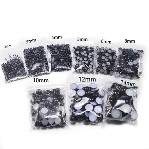 ABS Flatback Semi-round Imitation Artificial Pearls For DIY Jewelry Making Garment Nail Art Decoration Lustrous Craft Beads Multi Colors