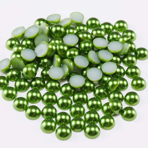 Flatback Half Round Imitation Artificial Pearl Beads ABS Solid Color Beads For DIY Jewelry Making Clothing Nail Art Craft Accessories
