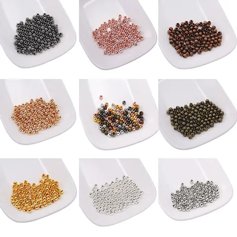 IJzeren Ronde Tussenzet kralen Voor DIY Sieraden Maken Gladde Vergulde Losse Bal Kralen Armband Ketting Accessoires