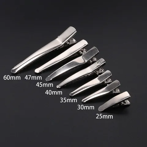 Metal Alligator Hair Clips DIY Jewelry Making Findings Silver Plated Flat Beak Duckbill Clips For Hair Bows Accessories