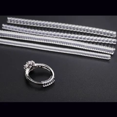 Transparent Spiral Ring Size Adjuster Silicone TPU Invisible Sizer Resizing Tool For Loose Rings Jewelry Accessory