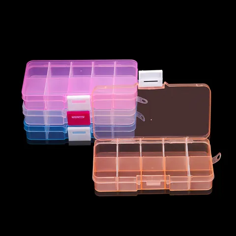 Boîte de Rangement en Plastique Transparent Avec Grilles Amovibles Organisateur de Bijoux Multi-Grilles Pour Boucles d'Oreilles Accessoires Conteneur