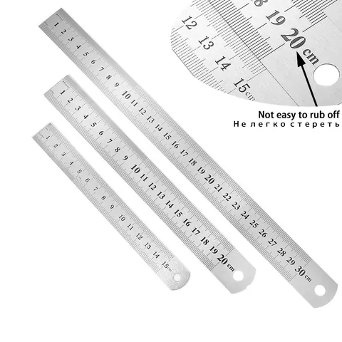 Durable Stainless Steel Ruler Set Double Sided Scale Precise Measuring Tool For DIY Craft Home Office School Supplies
