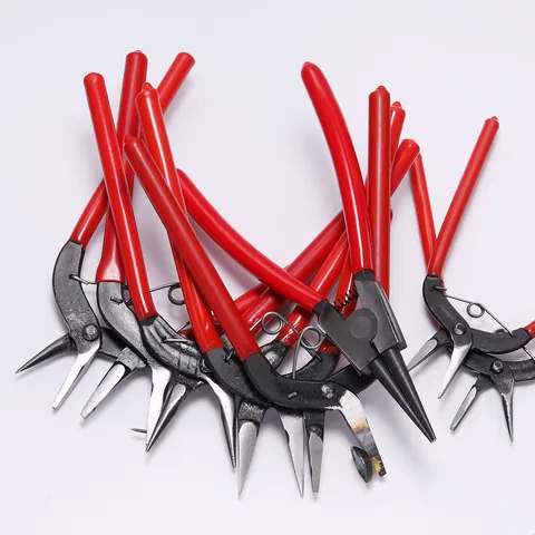 Mini Jewelry Pliers Hand Tool Carbon Steel Needle Nose Round Flat Pliers For DIY Craft Jewelry Making