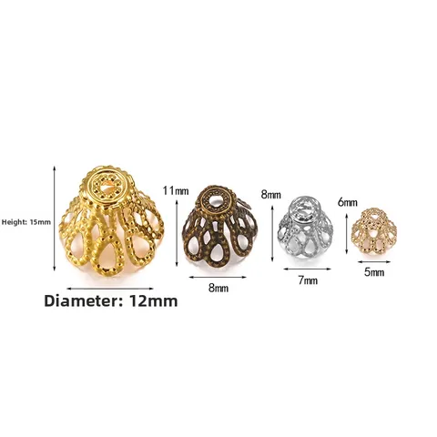 Vintage Alloy Hollow Flower Bead Caps Crown Spacer Findings For DIY Jewelry Making Bracelet Necklace Craft Accessories