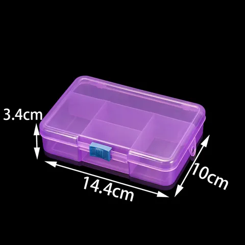 Caja de Almacenamiento de Plástico Transparente Con Compartimentos Fijos Cierre de Hebilla Organizador de Accesorios de Joyería DIY Con Agujero Para Colgar
