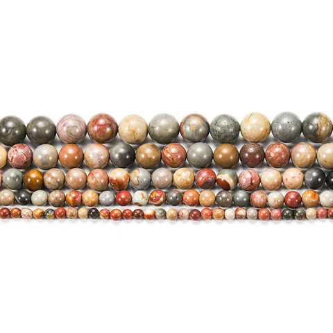 Natürliche Picasso Jaspis Lose Perlen Runde Edelsteinperlen Für DIY Schmuckherstellung Armband Halskette 4mm 6mm 8mm 10mm 12mm