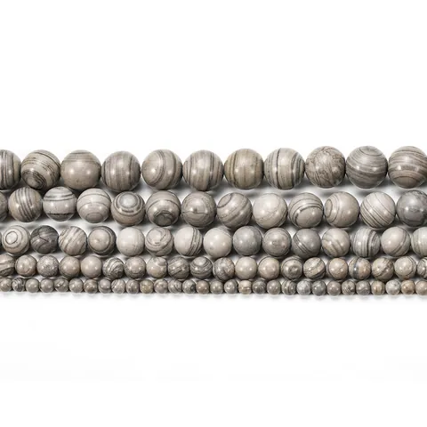 Natuurlijke Houtnerf Jaspis Steen Ronde Losse Kralen Grijs Gestreepte Tussenzetters Voor Doe Het Zelf Sieraden Maken Armband Ketting
