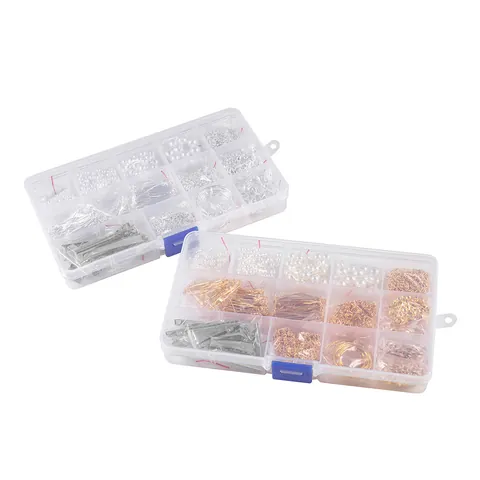 DIY Schmuckherstellung Kit Legierung Perlenimitat Kupferdraht Ohrring Zubehör Offene Ringe Karabinerverschlüsse Für Handarbeit
