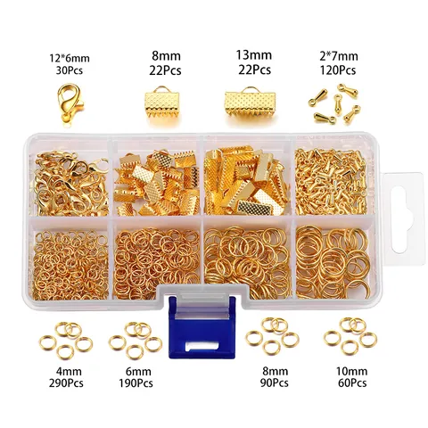 DIY Schmuckherstellung Kits Legierung Karabinerverschluss Offene Binderinge Bandenden Schmuckzubehör Für Armband Halskette Herstellung