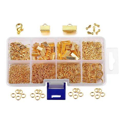 DIY Schmuckherstellung Kits Legierung Karabinerverschluss Offene Binderinge Bandenden Schmuckzubehör Für Armband Halskette Herstellung