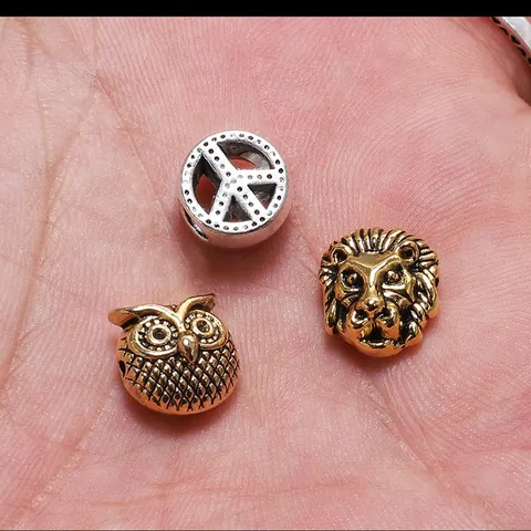 Vintage Alloy Spacer Beads For Jewelry Making Lion Buddha Leopard Owl Head Metal Loose Beads For DIY Bracelet Crafting