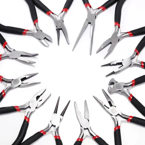 Manual DIY Jewelry Making Precision Pliers Tool For Repairing Crafting Beading Round Nose Needle Nose Diagonal Cutters