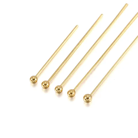 Gold Stainless Steel Ball Head Pins Eye Pins Flat Head Pins For DIY Jewelry Making Findings Earrings Necklace Craft Supplies