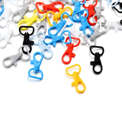 Plastic Swivel Lobster Clasp Candy Colors Rotatable Trigger Snap Hook For Keychain DIY Jewelry Making Craft Accessories Handmade Bag Findings