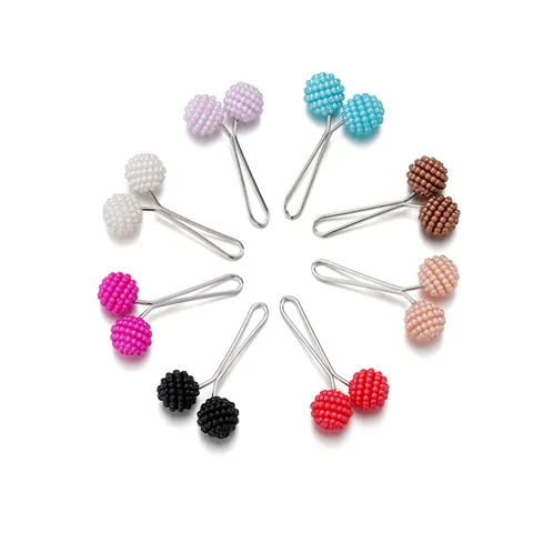Candy Color Scarf Buckle Plastic Lychee Texture U-Shaped Pin Fashion Hijab Fixed Pins For Women Clothing Decorative Accessories