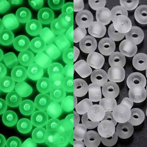 Luminous Glass Seed Beads Glow In The Dark Frosted Iridescent Round Spacer Beads For Jewelry Making DIY Handmade Supplies