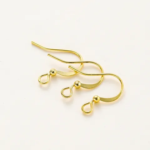 Ganchos para Orejas de Cobre Chapados en Oro de 14K 18K Con Bola Y Lazo Para La Fabricación De Joyas DIY Accesorios