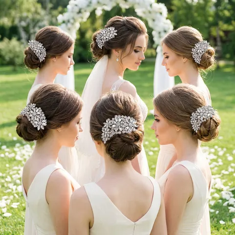 Peigne à Cheveux de Mariée Luxueux en Alliage avec Strass Élégant Insert de Cheveux en Cristal Argenté pour Mariage Banquet Photographie Bijoux Femme