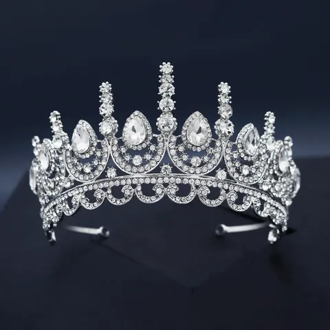 Luxus Legierung Strass Krone Für Damen Barock Braut Tiara Hochzeit Geburtstag Party Haarschmuck Glänzender Kristall Kopfschmuck
