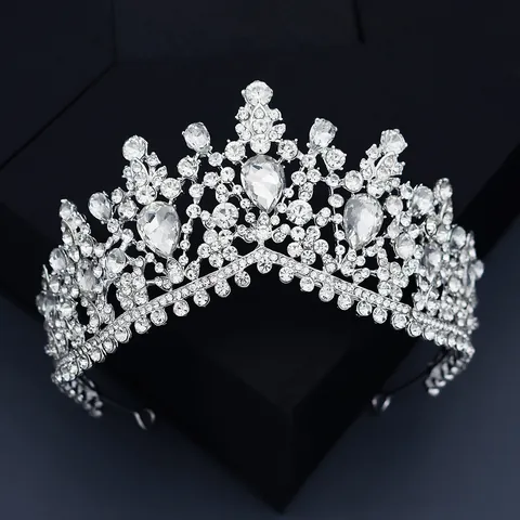 Corona Tiara Barroca Vintage de Strass Aleación Cristal Tocado de Novia para Boda Banquete Fiesta Accesorios para Mujer
