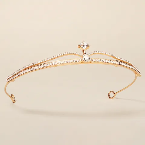 Korean Style Bridal Crown Tiara Zinc Alloy Sparkling Rhinestone Headband For Women Wedding Banquet Elegant Hair Accessories