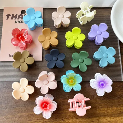 Matte Jelly Kunststof Bloem Haarklem Kleine Vijf Bloemblaadjes Haarklem Zoete Haaraccessoires Voor Vrouwen Meisjes Dagelijkse Haarstyling